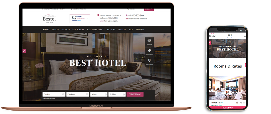وب سایت ویژه هتلها و مراکز اقامتی 